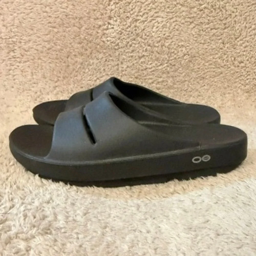 OOFOS OOahh Slide Sandals Black Recovery Comfort Shoes Womens 9 Mens 7 EU 40 - Picture 4 of 9